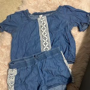 Blue Fun Summer Over-Shoulder Set